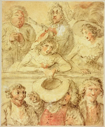 In the Gallery by Henry William Bunbury, drawing, 1770-1811