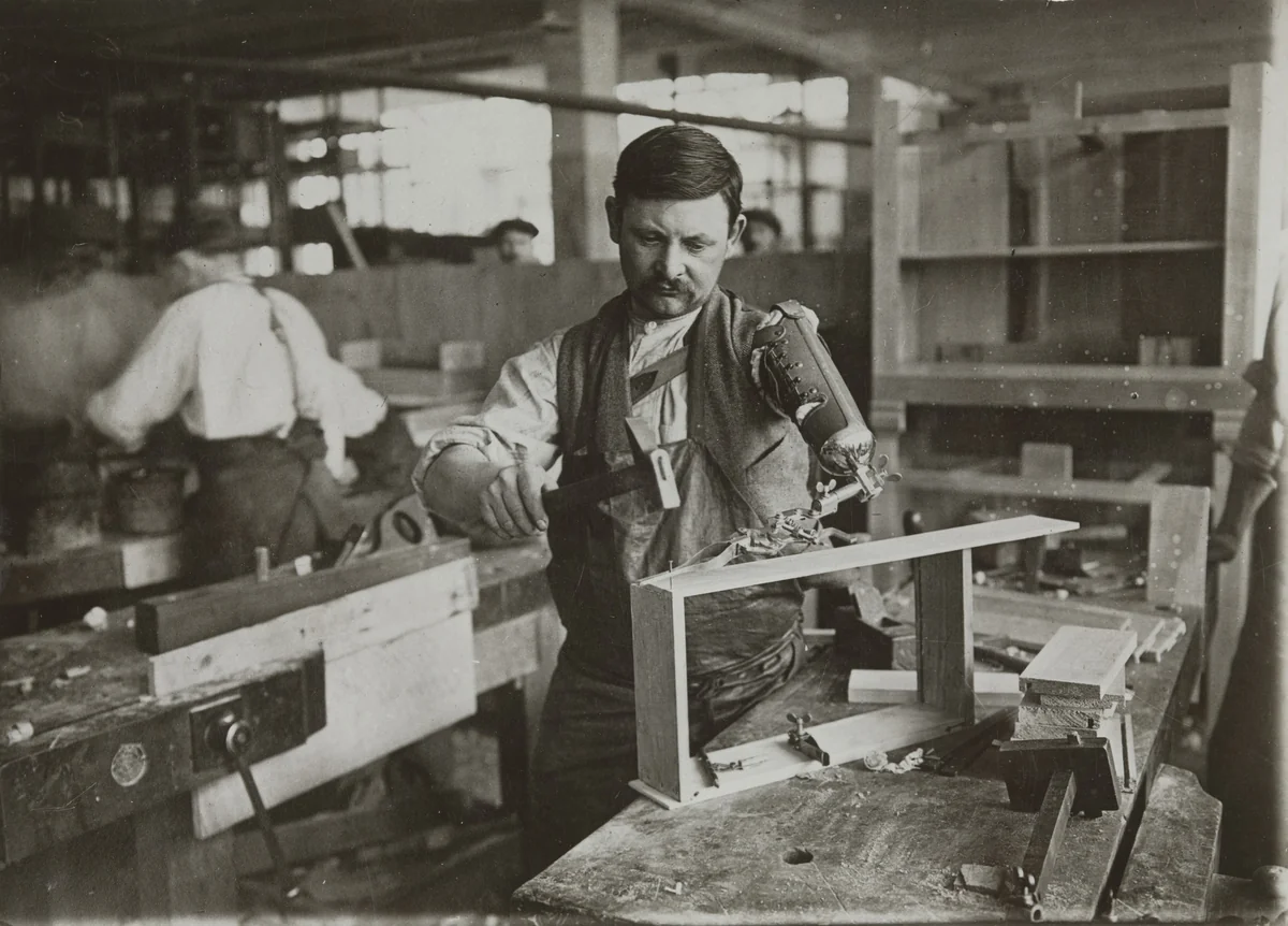 French War Veteran by Red Cross Institute for Crippled and Disabled Men, photograph, 1919