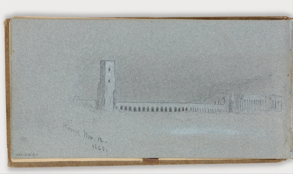Roman Campagna, Nov. 12, 1868 (verso, from sketchbook) by Jervis McEntee, artwork, 1868