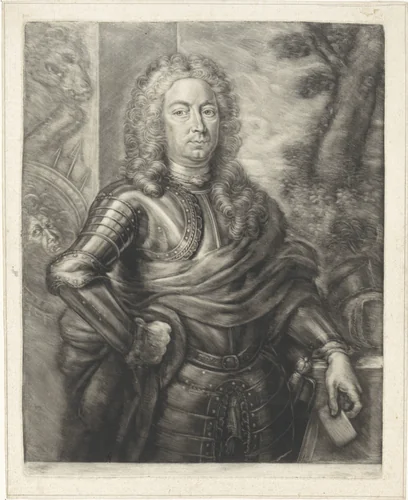 Portret van Johan Raye van Breukelerwaard by Johannes van Vilsteren, print, 1740