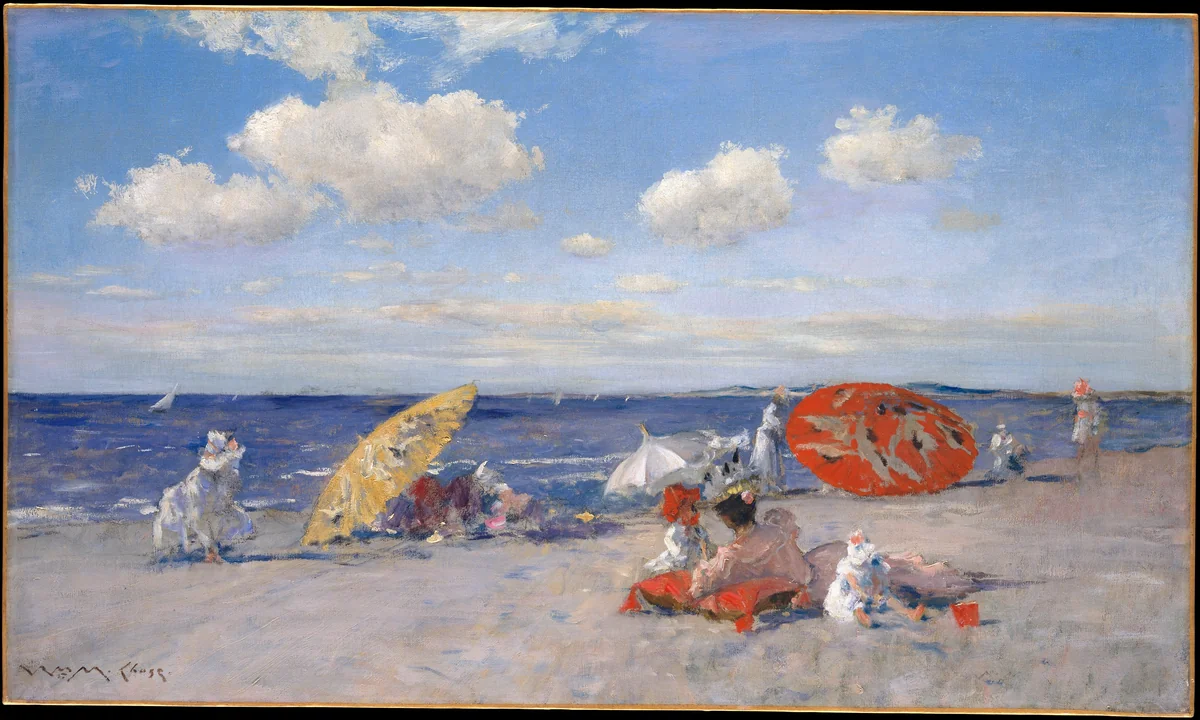 At the Seaside by William Merritt Chase, artwork, 1889-1892