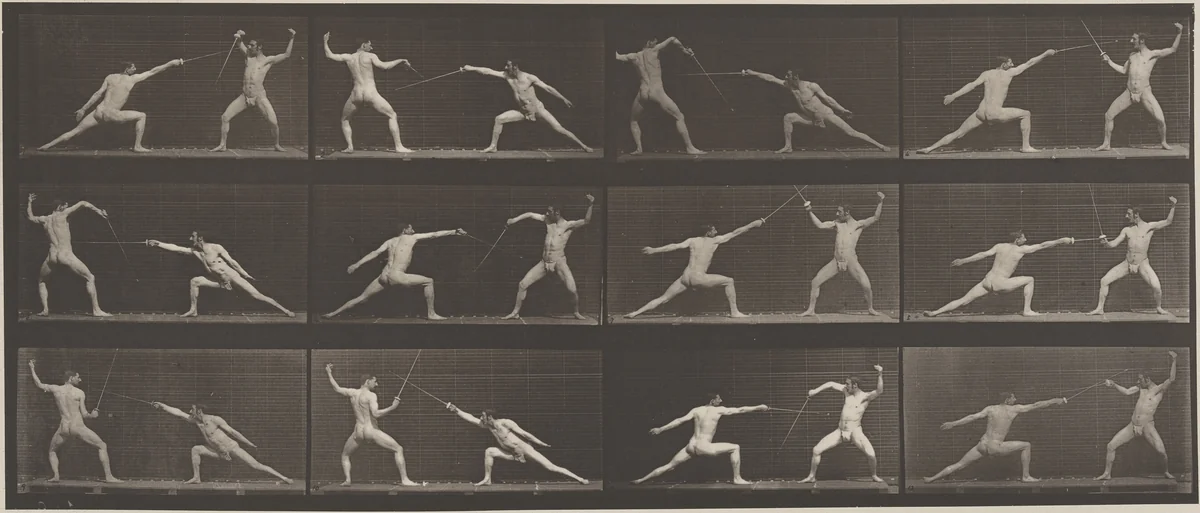Plate Number 349. Fencing by Eadweard Muybridge, photograph, 1887