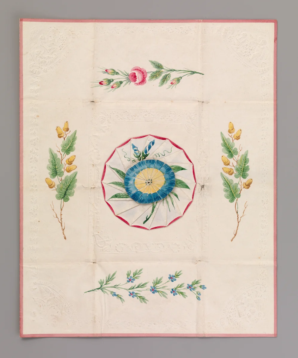 Cobweb Valentine with Morning Glory by anonymous, other, 1840