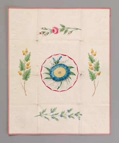 Cobweb Valentine with Morning Glory by anonymous, other, 1840