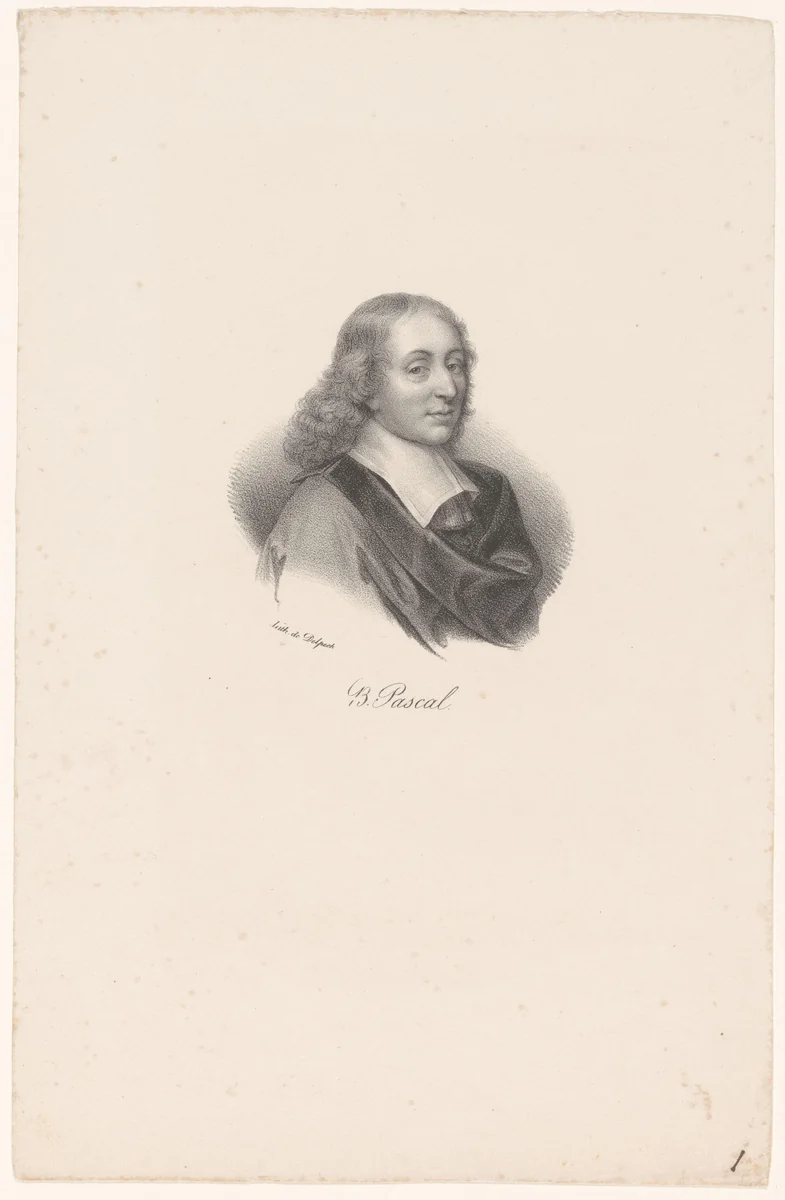Portret van Blaise Pascal by anonymous, print, 1818-1842