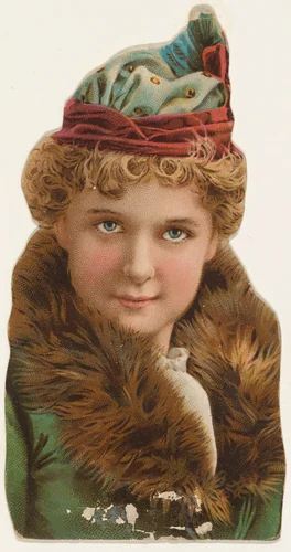 Actress wearing bodice with fur neckline, from Stars of the Stage, Fourth Series (N132) issued by Duke Sons & Co. to promote Honest Long Cut Tobacco by W. Duke, Sons & Co., print, 1892-1893