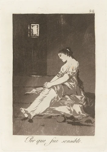 Por que fue sensible (Because She Was Susceptible) by Francisco Goya, print, 1799