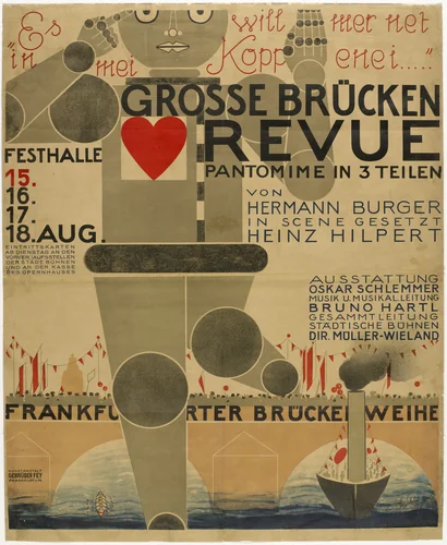 Poster for the Great Bridge Revue (Große Brücken Revue) by Oskar Schlemmer, design, 1926