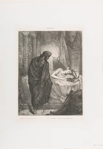 "Yet she must die": plate 11 from Othello (Act 5, Scene 2) by Théodore Chassériau, print, 1844-1900