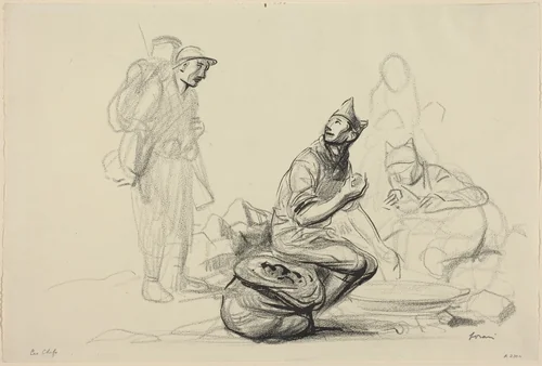 Les chefs (The Chefs) by Jean-Louis Forain, drawing, 1914-1919