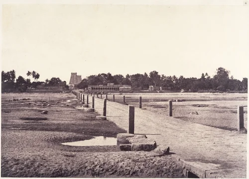 The Causeway Across the Vaigai River by Linnaeus Tripe, photograph, 1858