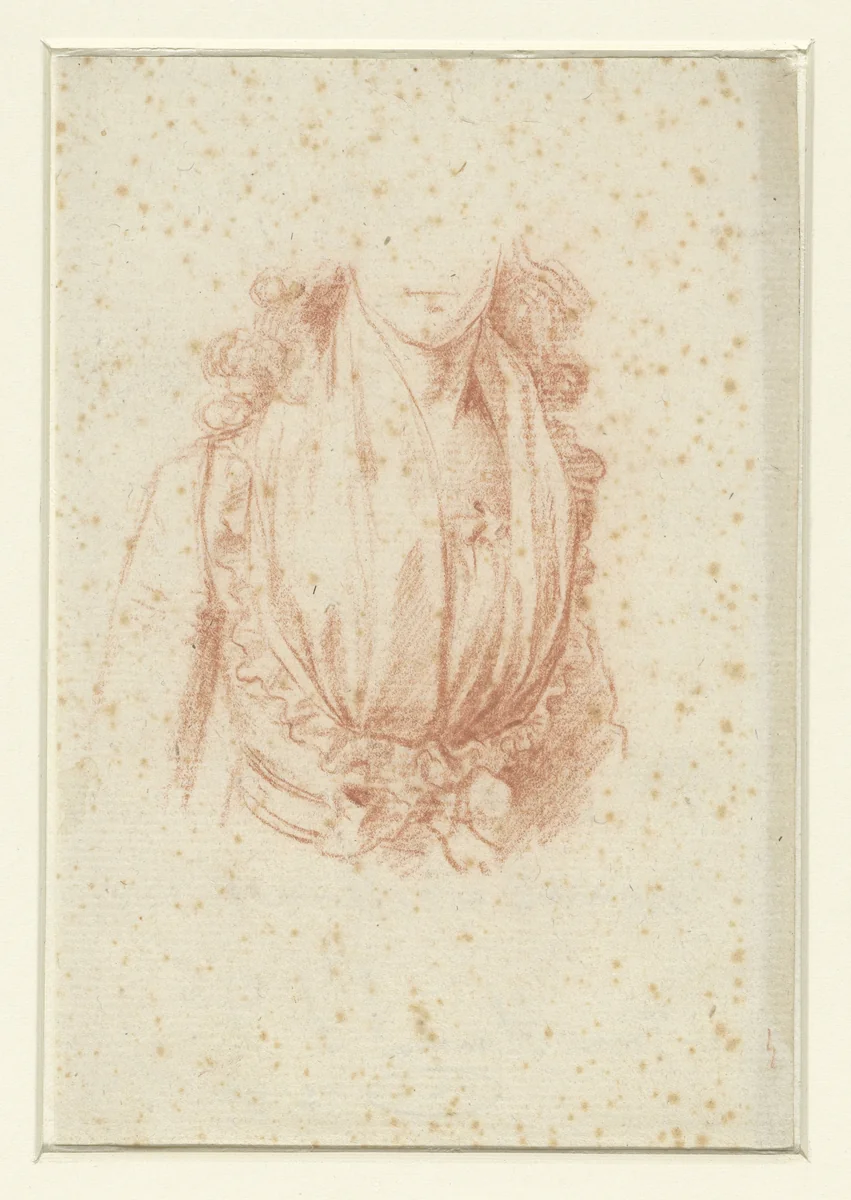 Kostuumstudie voor een portret van Madame Moreau by anonymous, drawing, 1796