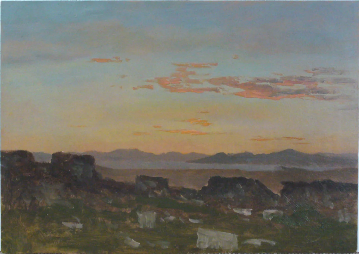 Orange Sky with Scattered Clouds, Greece by Lockwood de Forest, drawing, 1878