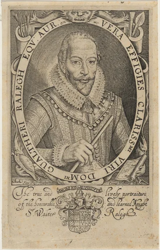 Sir Walter Raleigh by Simon van de Passe, print, 1628