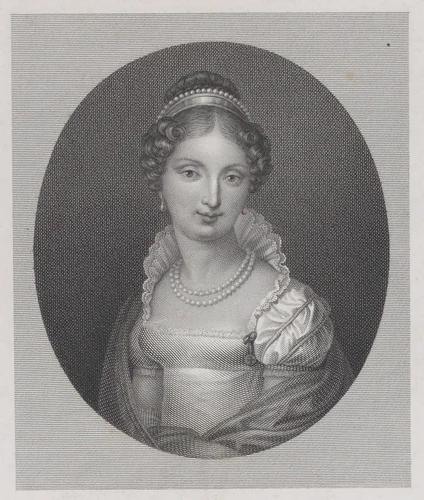 Portrait of Mariana Carolina, Grand Duchess of Tuscany by Antonio Perfetti, print, 1810-1875