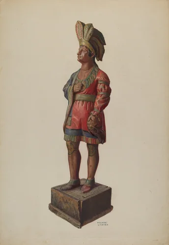 Cigar Store Indian by Frances Lichten, index of american design, 1937