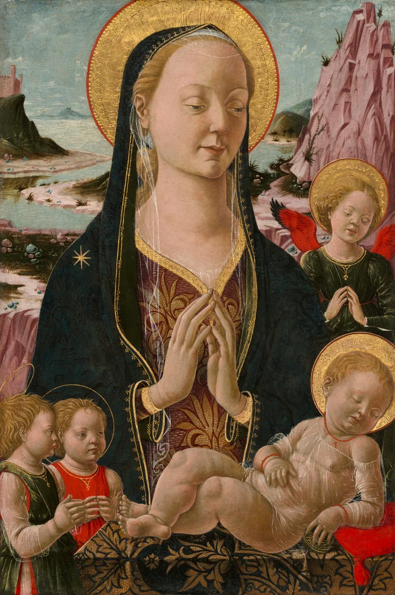 Madonna and Child with Angels by Ferrarese, painting, 1455-1470