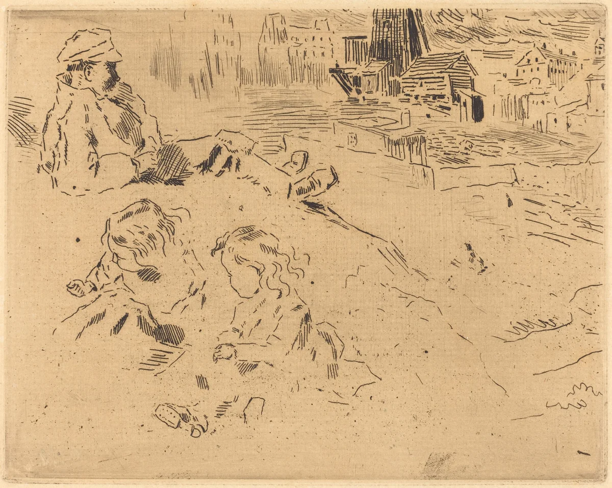 Croquis de'Enfants (Sketches of Children) by Félix-Hilaire Buhot, print, 1847-1898