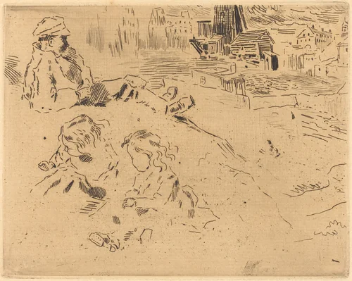 Croquis de'Enfants (Sketches of Children) by Félix-Hilaire Buhot, print, 1847-1898