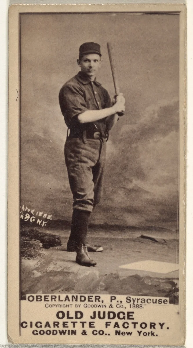 Hartman Louis "Doc" Oberlander, Pitcher, Syracuse, from the Old Judge series (N172) for Old Judge Cigarettes by Goodwin & Company, photograph, 1888