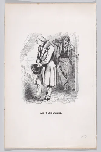 The Attic, from "The Complete Works of Béranger" by J. J. Grandville, print, 1836