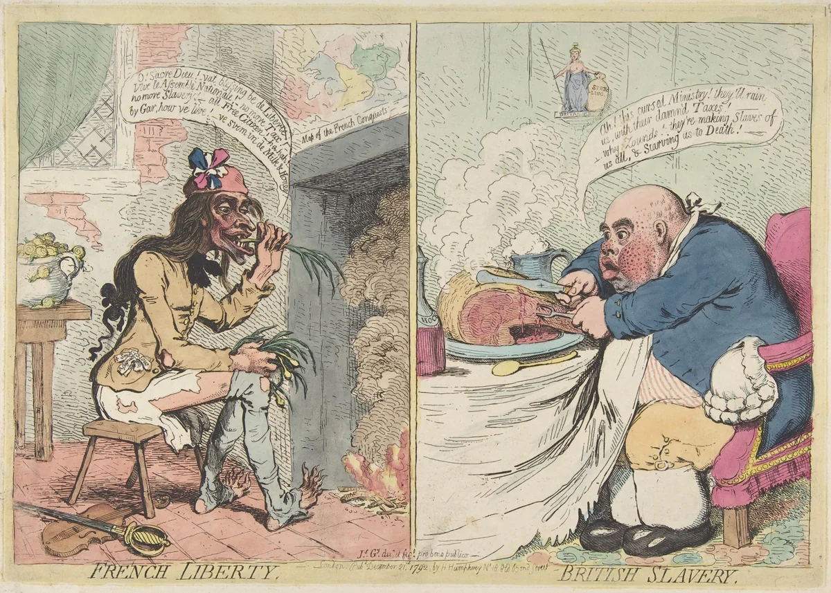 French Liberty – British Slavery by James Gillray, print, 1792