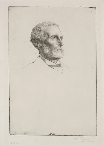 Sir Frederick W. Burton by Alphonse Legros, print, 1857-1911