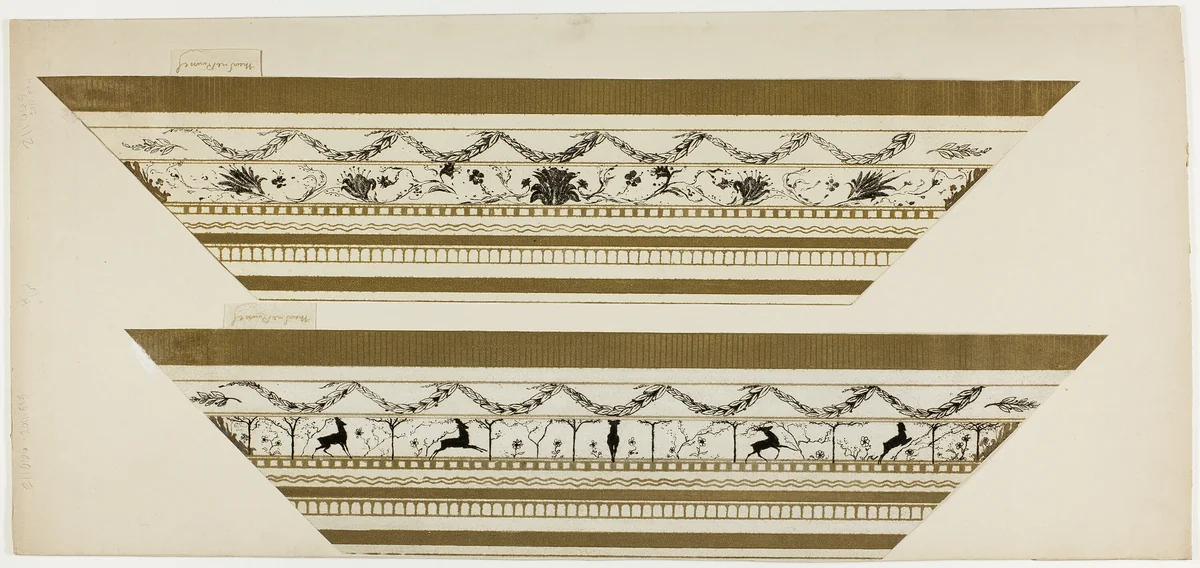 Stag and Flower Pattern Frame by Theodore Roussel, print, 1897-1899