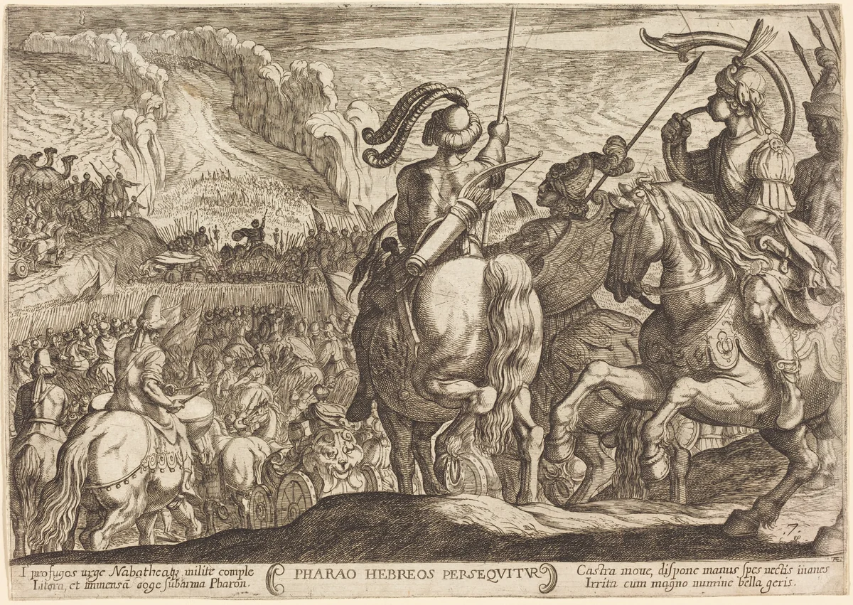 The Egyptians Pursue the Israelites by Antonio Tempesta, print, 1613