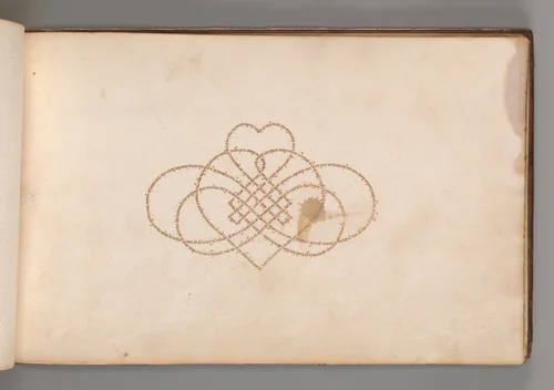 Micrographic Design in the Shape of a Lovers Knot by anonymous, book, 1600-1625