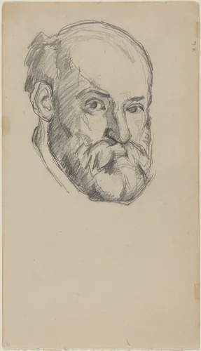 Self-Portrait [recto] by Paul Cezanne, drawing, 1880-1882