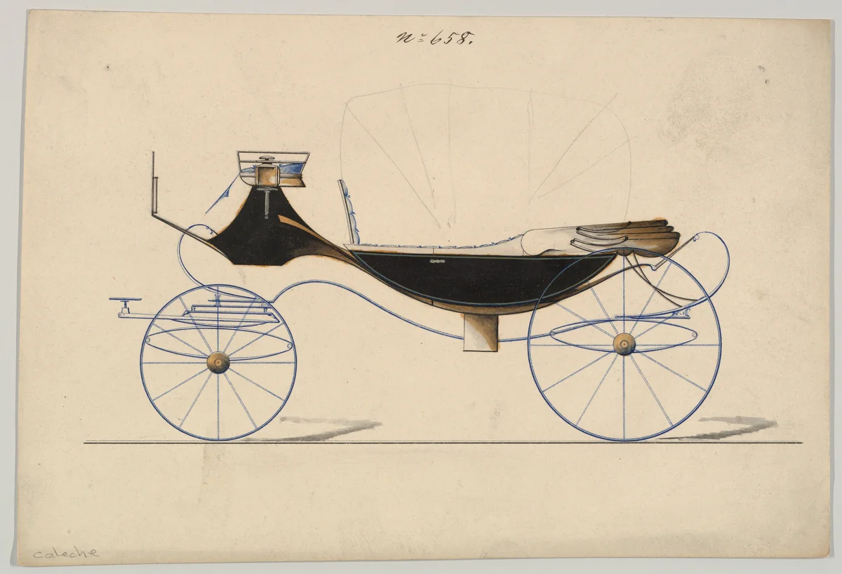 Caleche #658 by Brewster & Co., drawing, 1850-1870