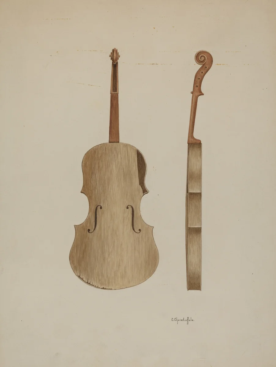 Violin by Cornelius Christoffels; Edward Jewett, index of american design, 1941
