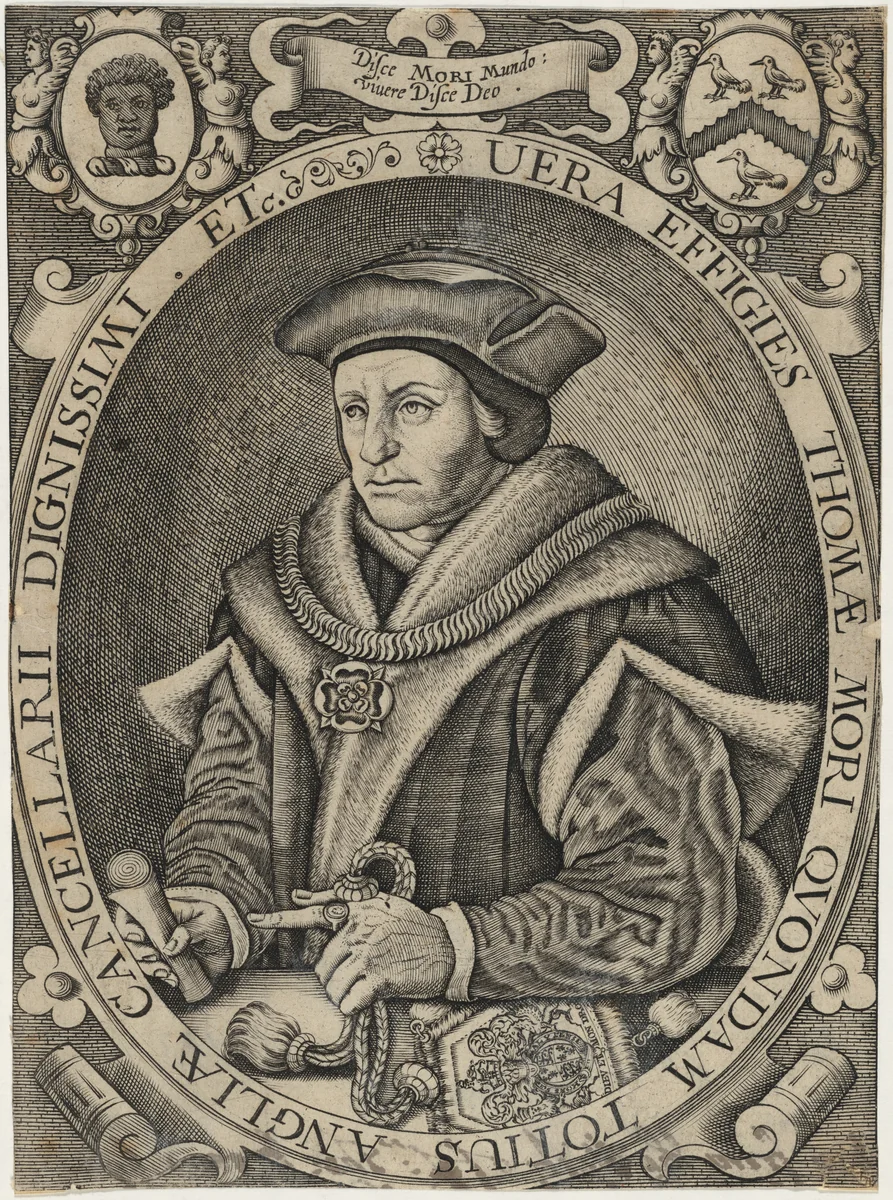 Sir Thomas More, Lord Chancellor by Renold Elstrack, print, 1571-1625