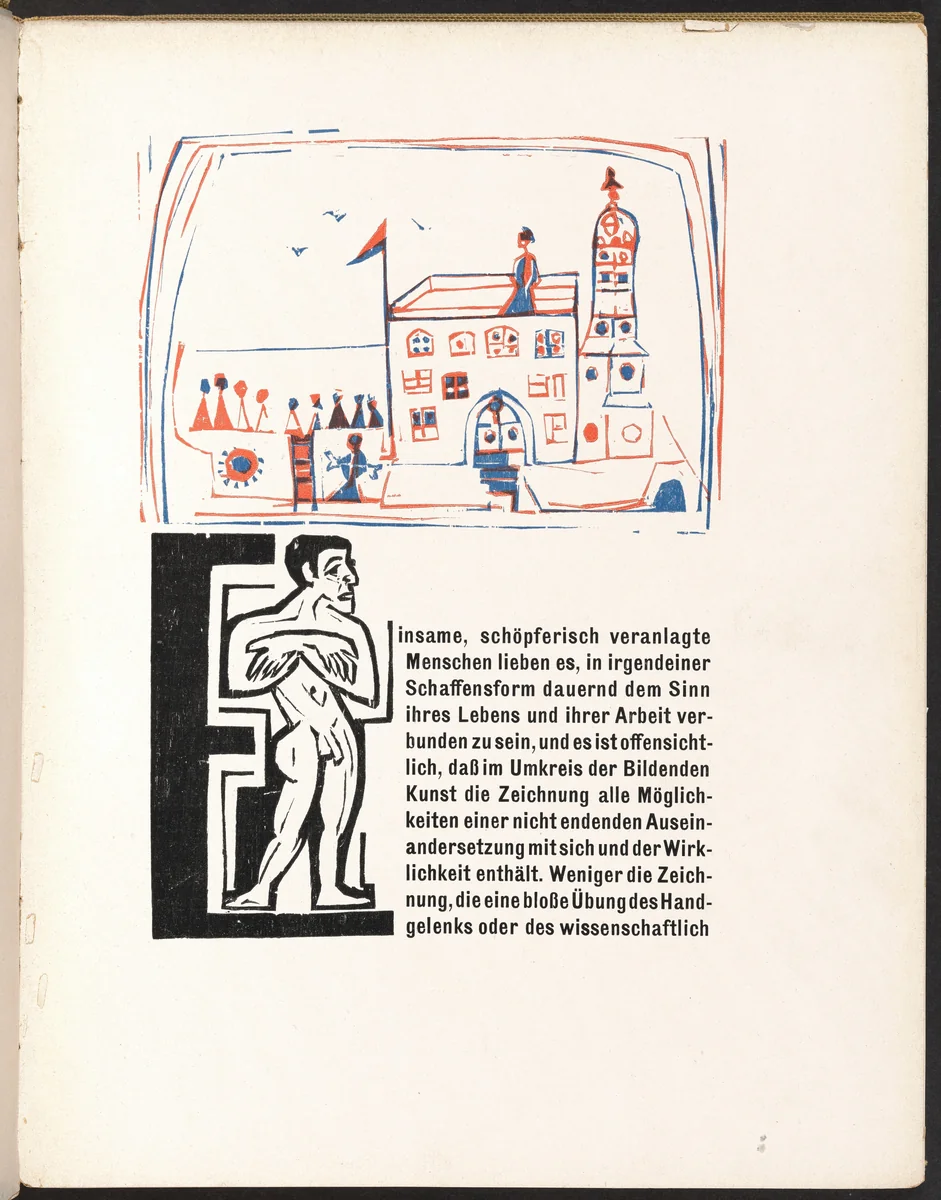 Ornament from Kirchner Zeichnungen (Kirchner Drawings) by Ernst Ludwig Kirchner, volume, 1925