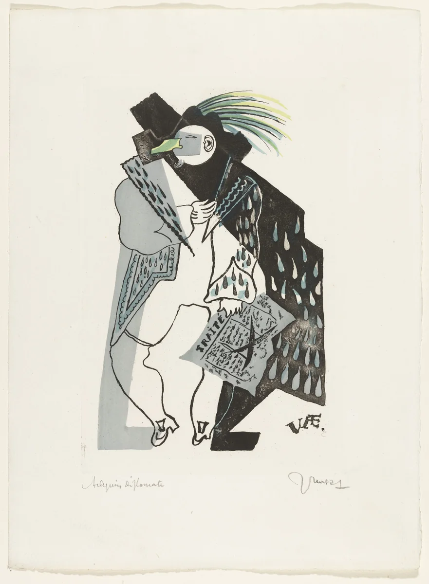 Harlequin Diplomat , plate from the illustrated book Toupies by Jean Lurçat, illustrated book, 1925