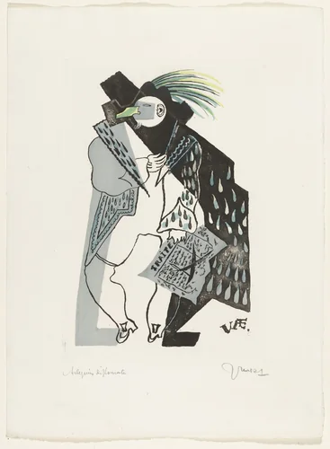 Harlequin Diplomat , plate from the illustrated book Toupies by Jean Lurçat, illustrated book, 1925