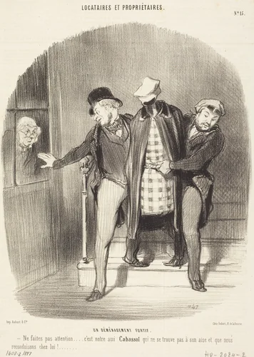 Un Déménagement furtif by Honoré Daumier, print, 1847