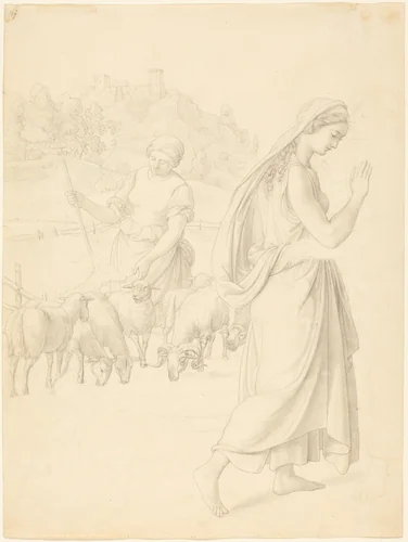 The Meeting of Jacob and Rachel by Josef von Führich, drawing, 1829