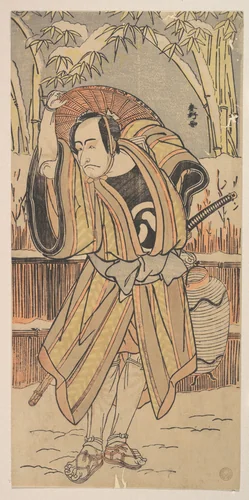 The Fifth Ichikawa Danjuro as a Man in Winter Apparel by Katsukawa Shunkō (勝川春好), print, 1788