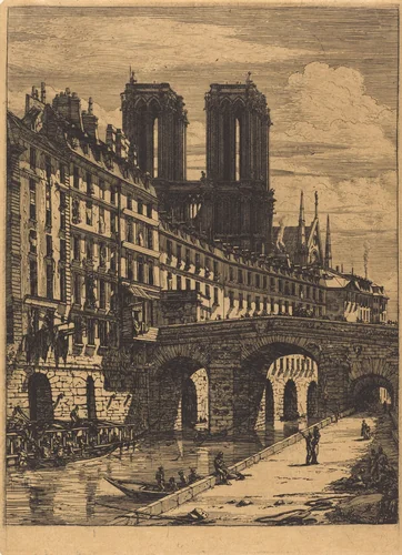 Le Petit Pont, Paris by Charles Meryon, print, 1850