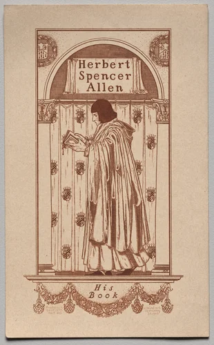 Bookplate: Herbert Spencer Allen, His Book inscribed by Frederick Garrison Hall, print, 1903