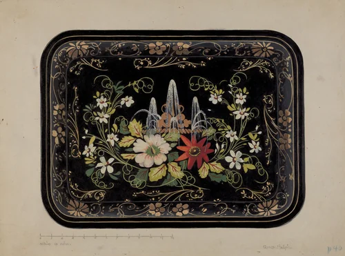 Tray by Grace Halpin, index of american design, 1937