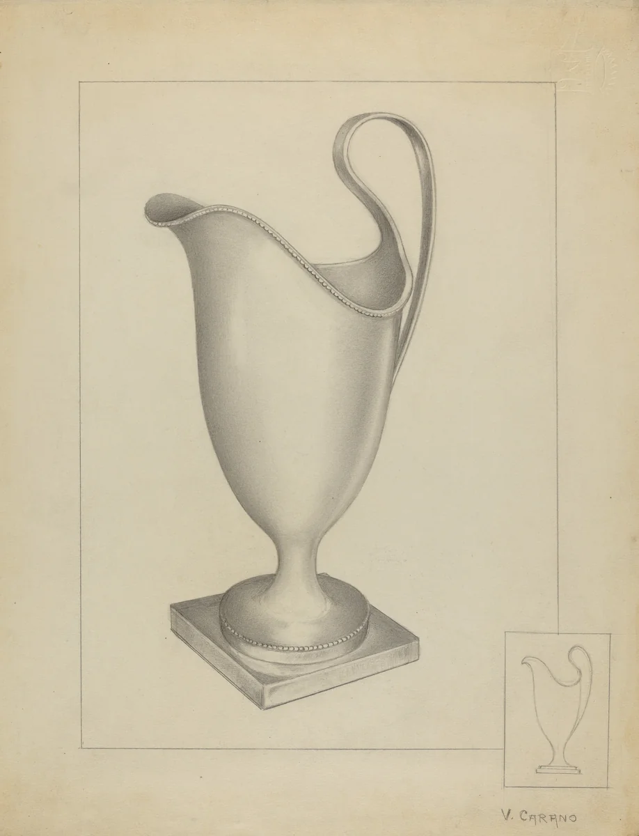 Silver Creamer by Vincent Carano, index of american design, 1936
