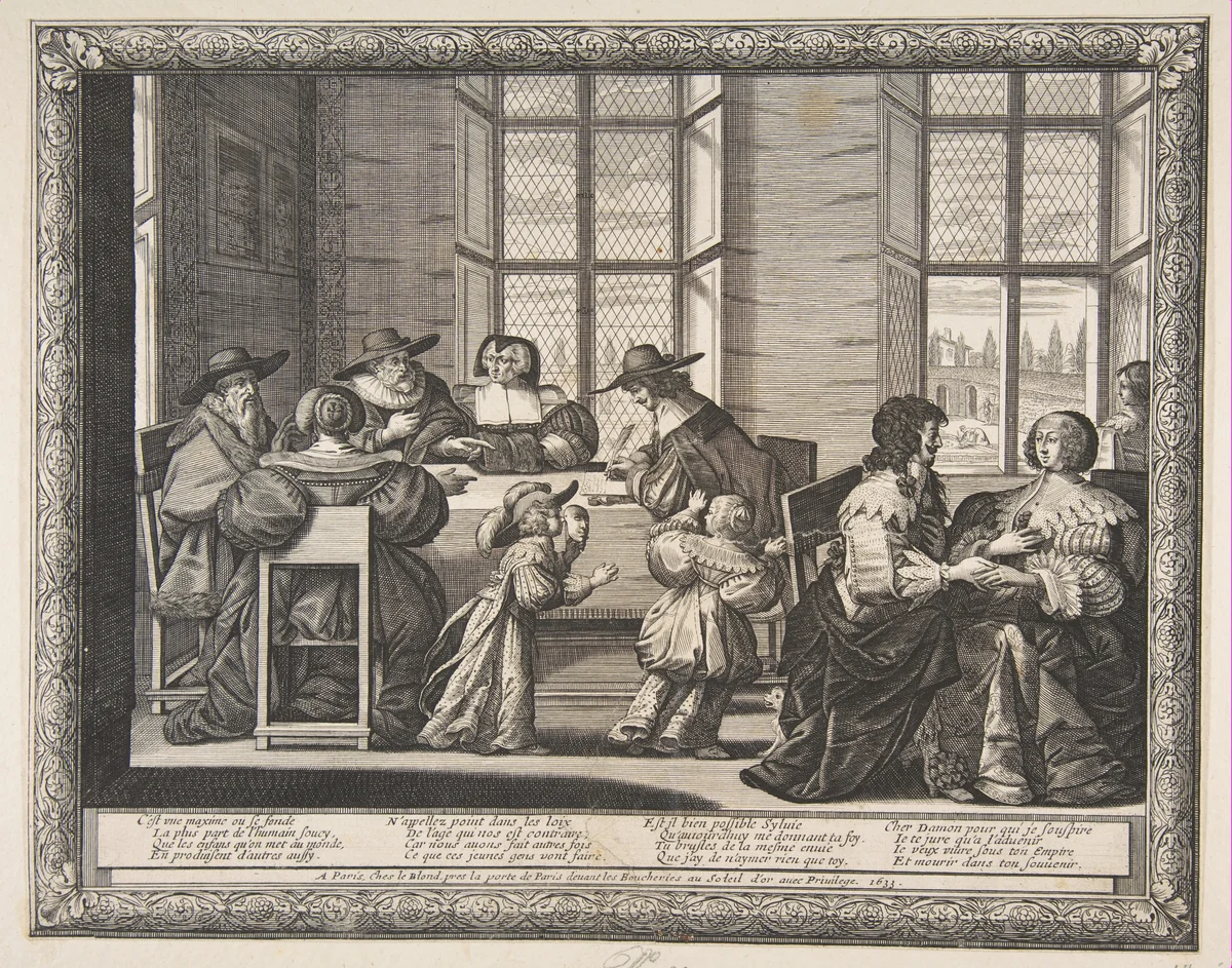 The Marriage Contract by Abraham Bosse, print, 1633