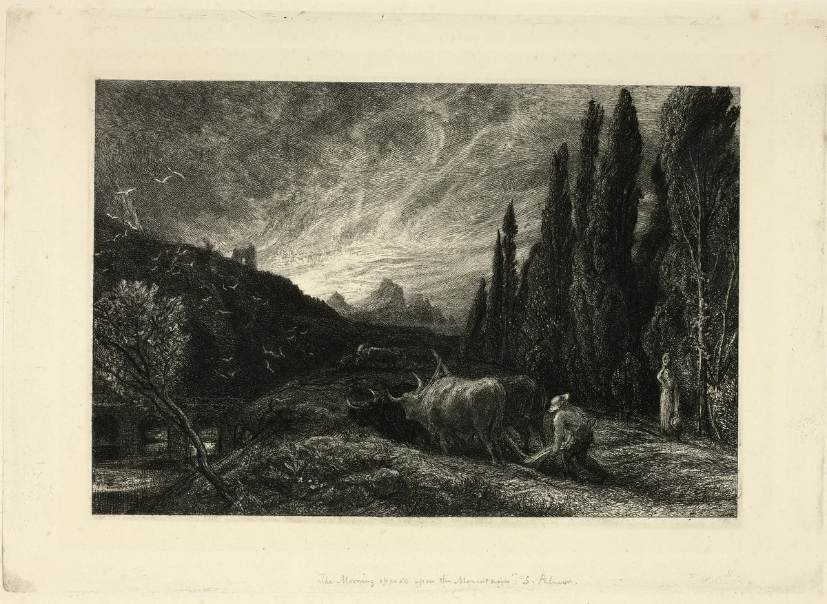 The Early Plowman by Samuel Palmer, print, 1825-1881