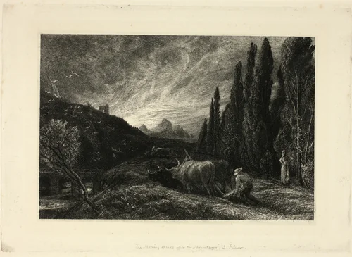 The Early Plowman by Samuel Palmer, print, 1825-1881