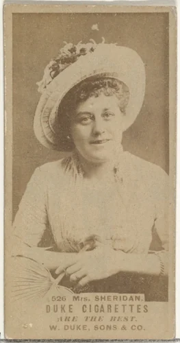 Card Number 526, Mrs. Sheridan, from the Actors and Actresses series (N145-7) issued by Duke Sons & Co. to promote Duke Cigarettes by W. Duke, Sons & Co., photograph, 1880-1889