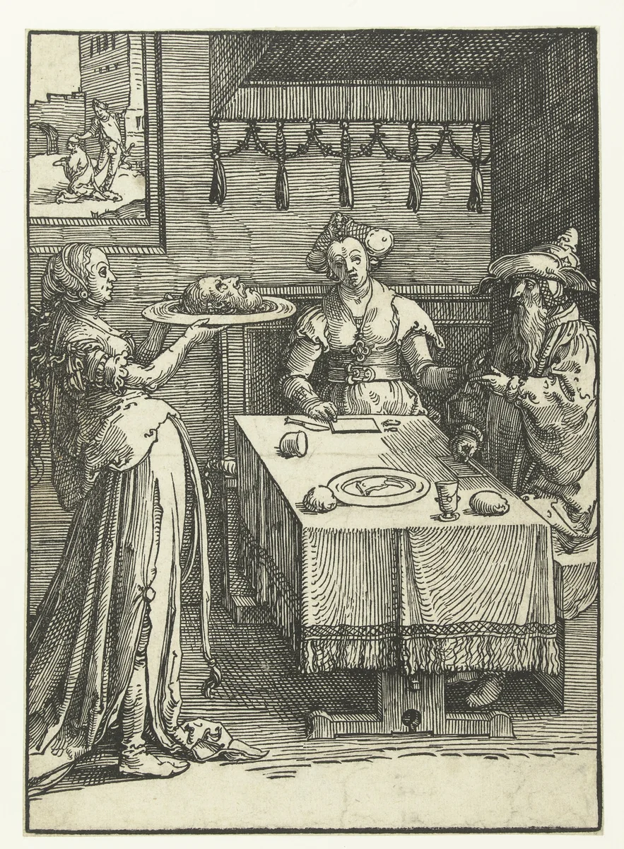 Salomé met het hoofd van Johannes de Doper by Lucas van Leyden, print, 1515-1519
