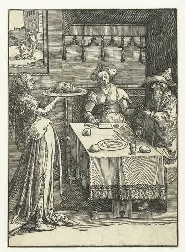 Salomé met het hoofd van Johannes de Doper by Lucas van Leyden, print, 1515-1519